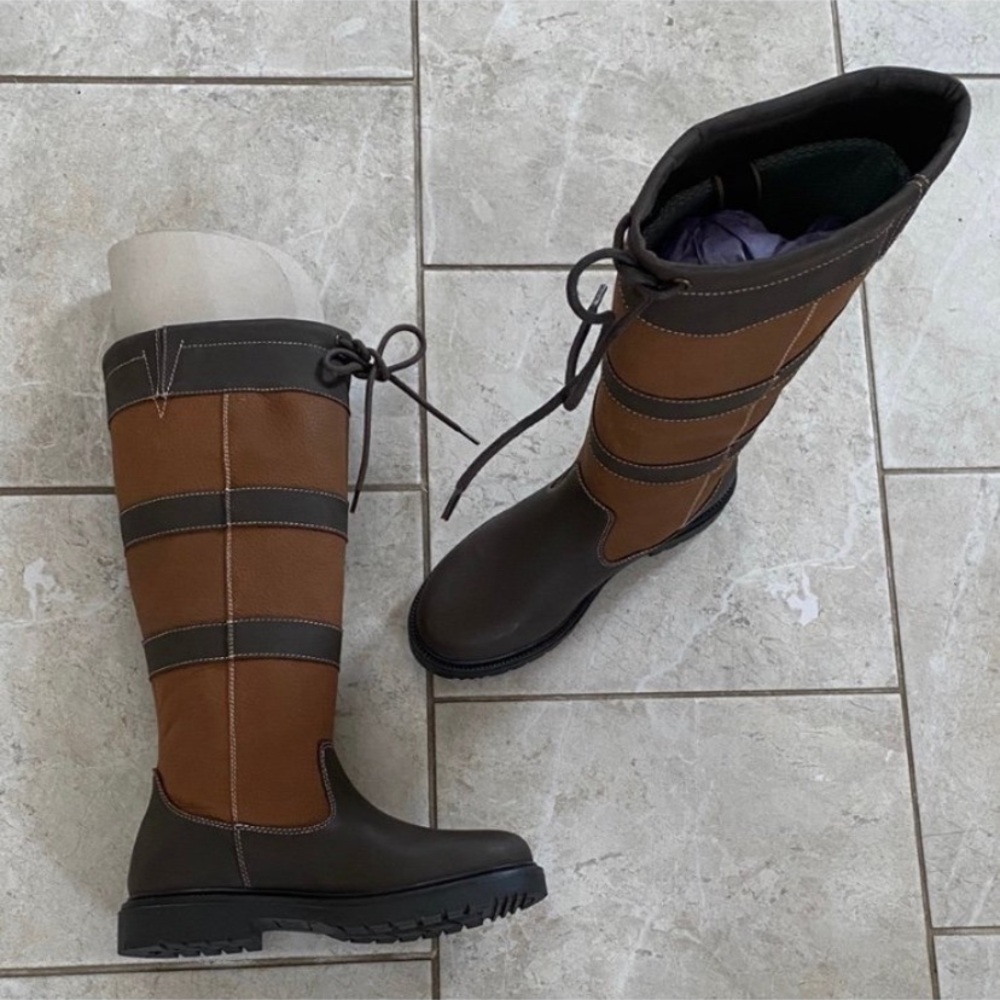 NWT Dover Saddlery Waterproof Black & Brown Boots - Picture 2 of 12